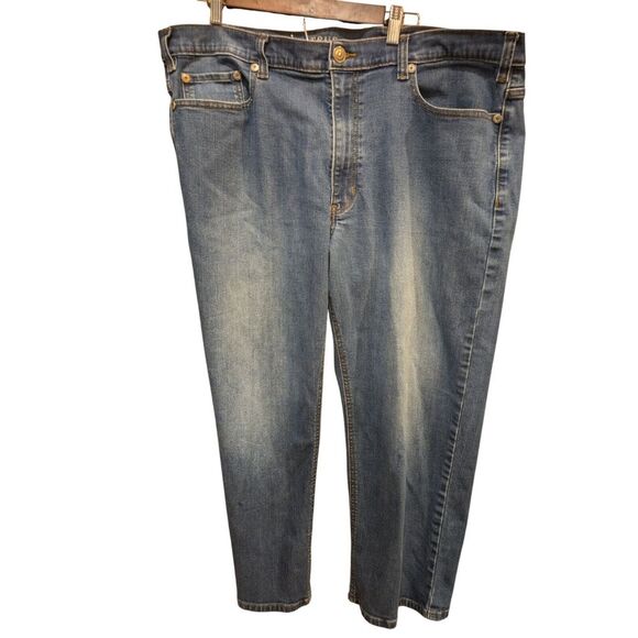 True Nation Jeans Men's Size 42X27‎ Dark Wash Relaxed  Fit Blue Denim - Picture 1 of 2